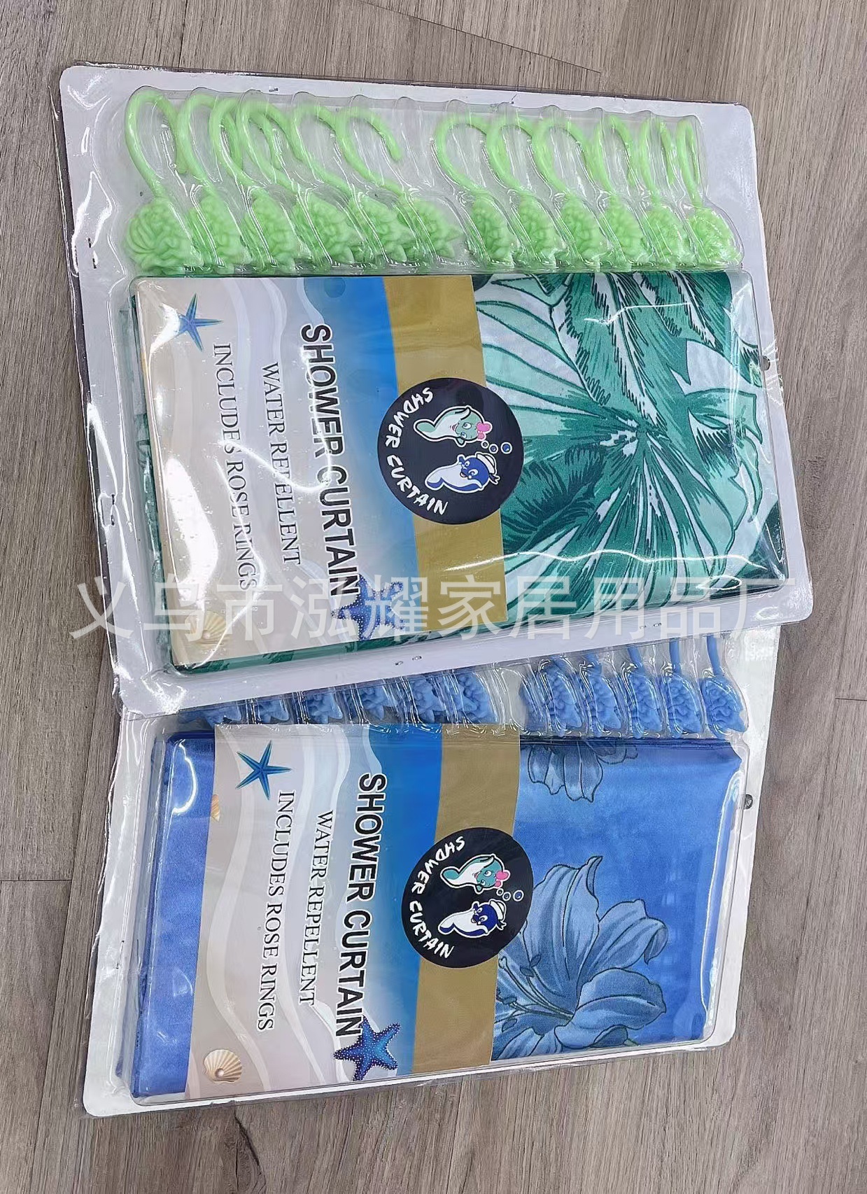 田园印花浴帘防水绸缎浴室隔断卫生间加厚挡水帘免打孔现代挂帘门详情8