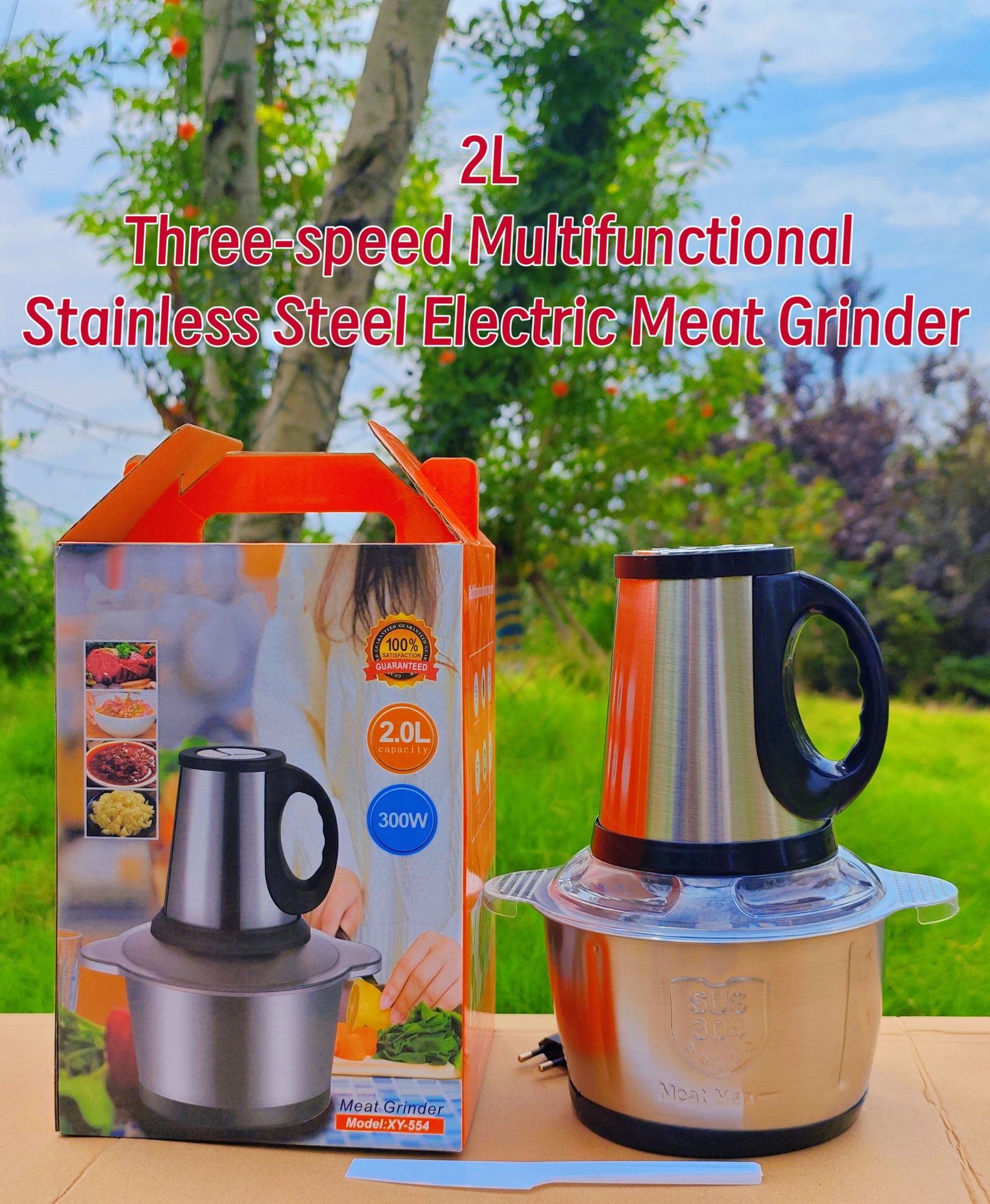 Cross-border meat grinder, multi-functional stainless steel cup, blender, household food processor, complementary food machine, large-capacity meat grinder, meat cutter, meat grinder, vegetable meat grinder pic 1