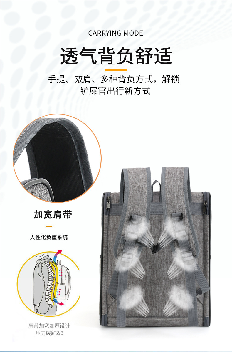 Pet bag for aviation, foldable cat bag, breathable, large-capacity cat and dog, outdoor travel pet backpack, double-shoulder cat bag pic 5