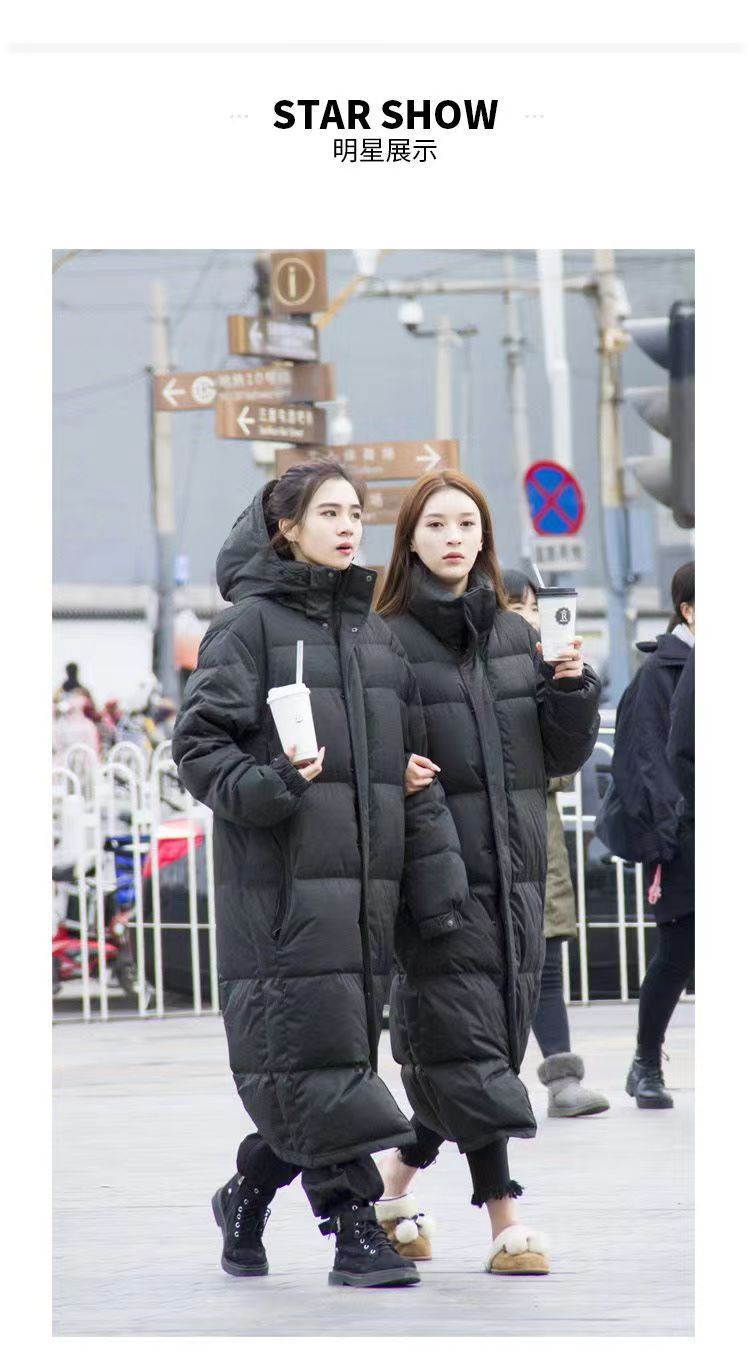 The new 2025 Dongdaemun thickened and loose cotton-padded jacket for the art examination school uniform of the Central Academy of Drama, which is super long and knee-length for women pic 5