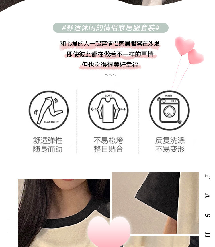 Spring and summer couple short-sleeved pajamas, women with chest pads, cartoon student home wear sets, shorts, stripes, 2025 pic 2