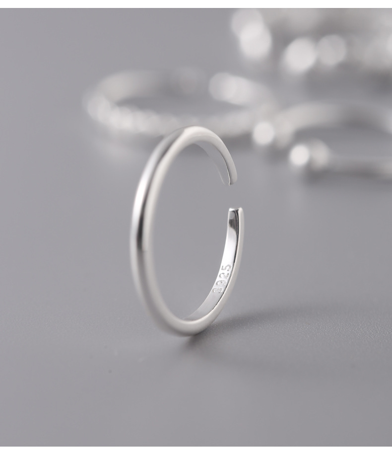 925 sterling silver smooth heart-shaped set ring for women, simple and niche design, sweet and elegant, open tail ring B5370 pic 10