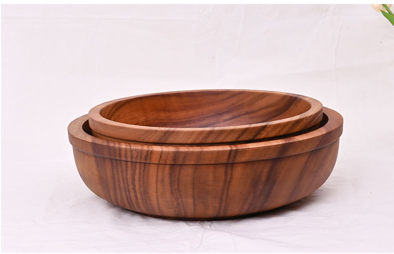 整木圆形复古风相思木碗木头日式沙拉碗实木装汤碗量大从优详情23