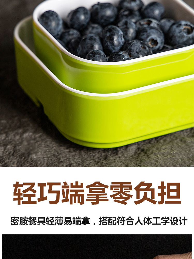 Melamine imitation porcelain square box, hot spring fruit plate, hotel and club snack box, self-service small hot pot, commercial tableware pic 5