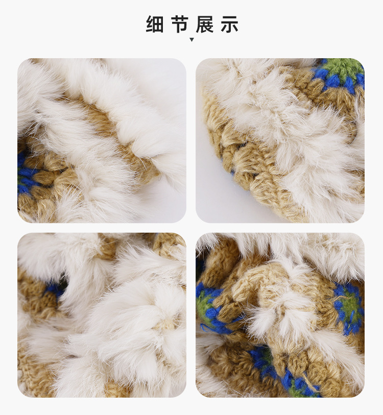 兔毛醒狮帽子女秋冬可爱保暖毛绒渔夫帽百搭显脸小水桶毛茸茸盆帽详情11