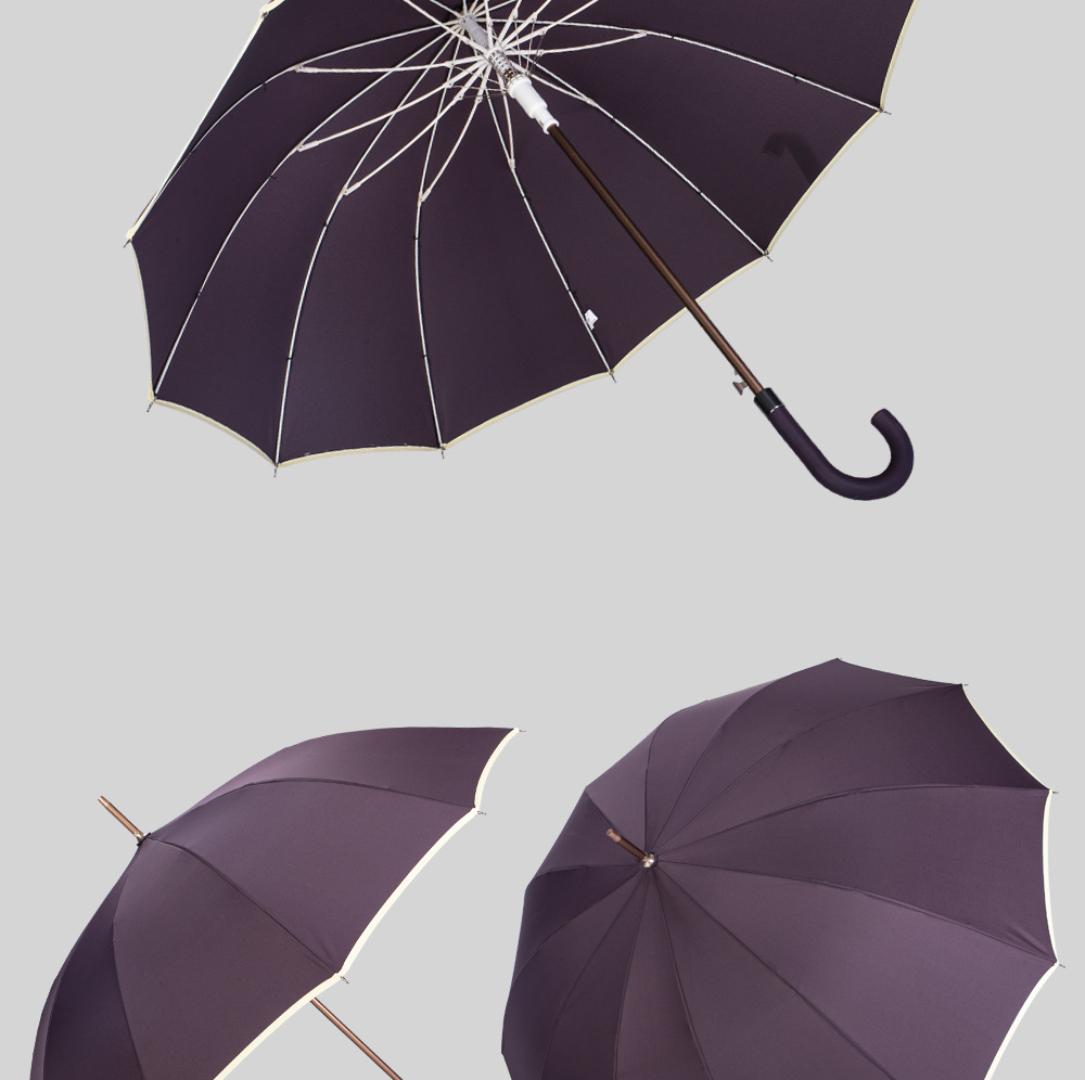 星宝商务长柄伞25寸大伞面12骨抗风25寸12骨素色雨伞可印logo详情22