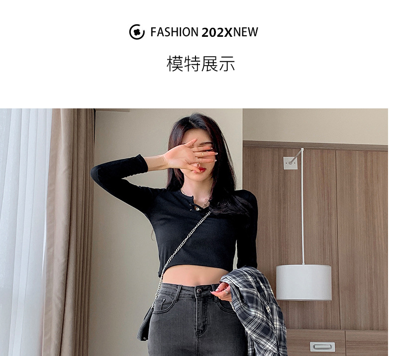 烟灰色高腰铅笔牛仔裤女春秋2024年新款显瘦紧身弹力九分小脚裤潮详情12