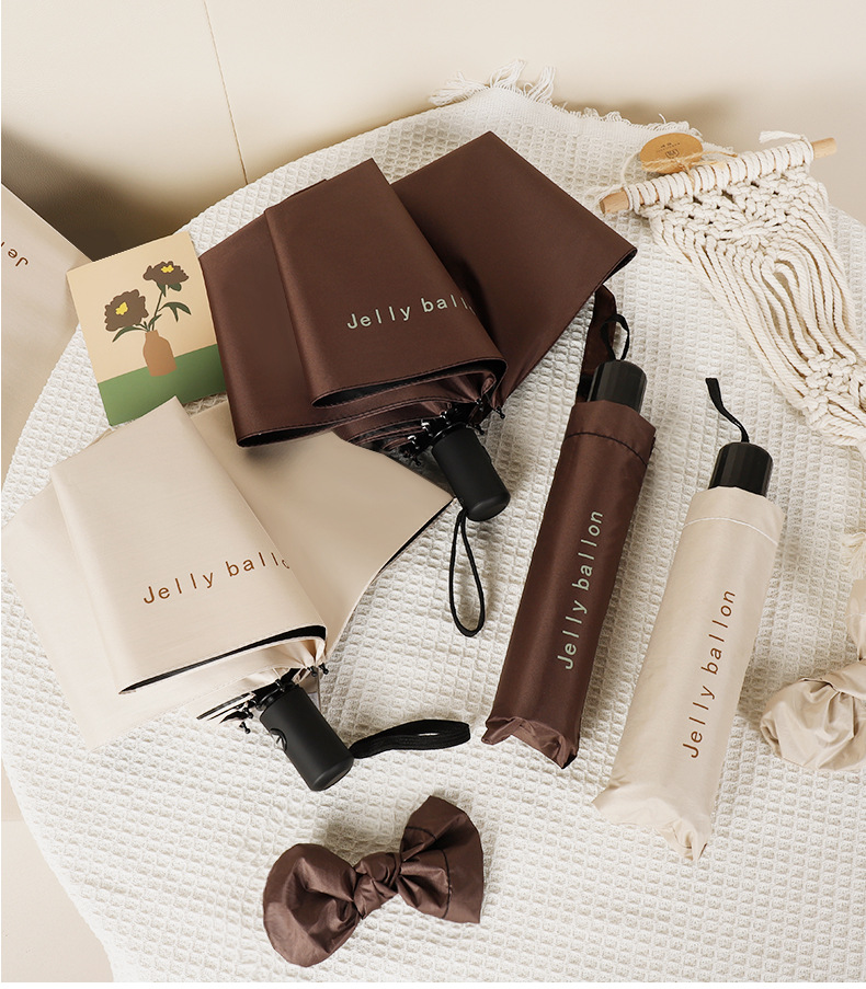 全自动雨伞女晴雨两用加固结实折叠遮阳伞防晒防紫外线黑胶太阳伞详情1