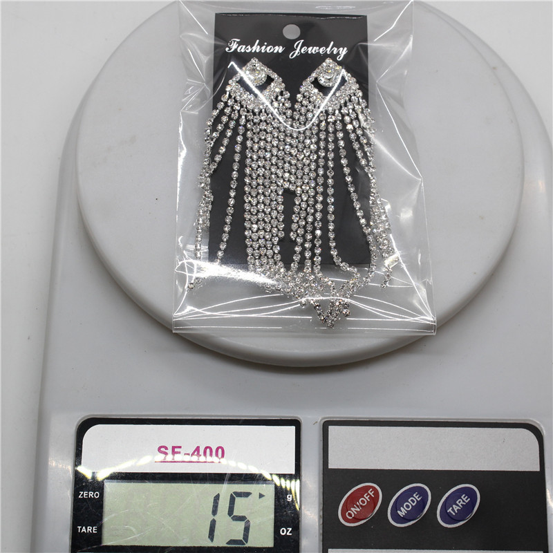 爪链流苏链装饰耳环长款耳针钻链耳饰品女孩首饰铜爪烧焊厂家直销详情10