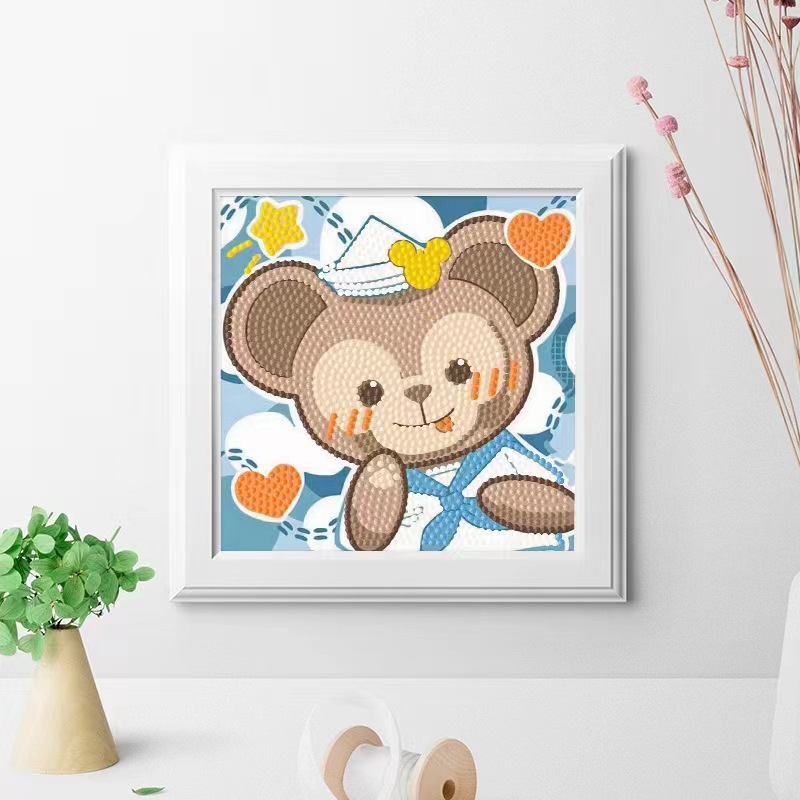 新款卡皮巴拉满钻儿童钻石画手工diy带框材料包卡通点钻粘贴礼物详情24