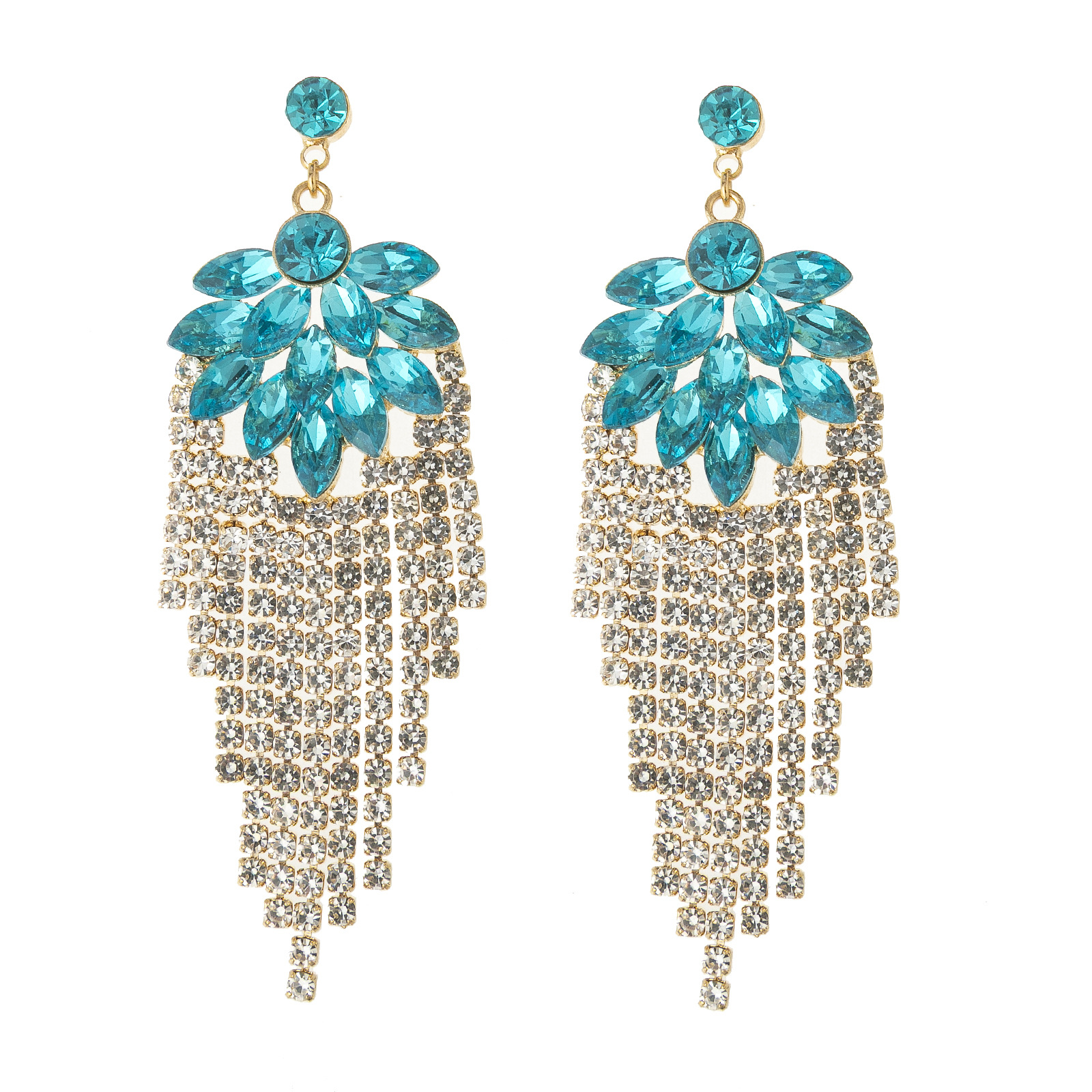 2025 European and American cross-border retro rhinestone tassel earrings, wedding and dinner accessories for brides, diamond-encrusted earrings, versatile and elegant feminine accessories pic 7