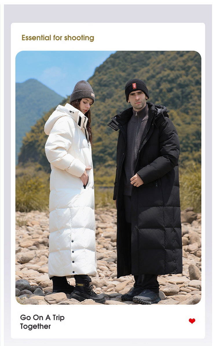 Northeast Harbin cold-proof and warm down jacket for women, super thick, Mohe travel equipment, knee-length overcoat coat for men pic 13