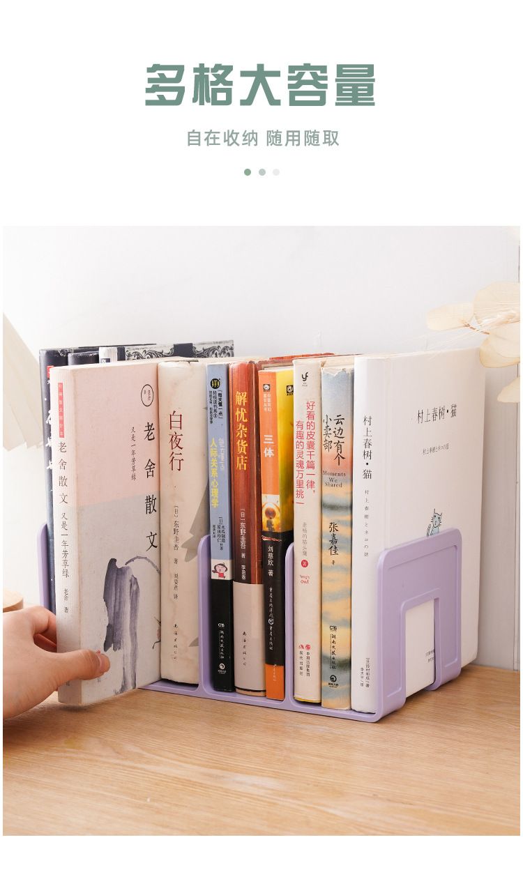 书立阅读架书立架桌面收纳置物架加厚四联书夹固定书本挡板分类栏详情7