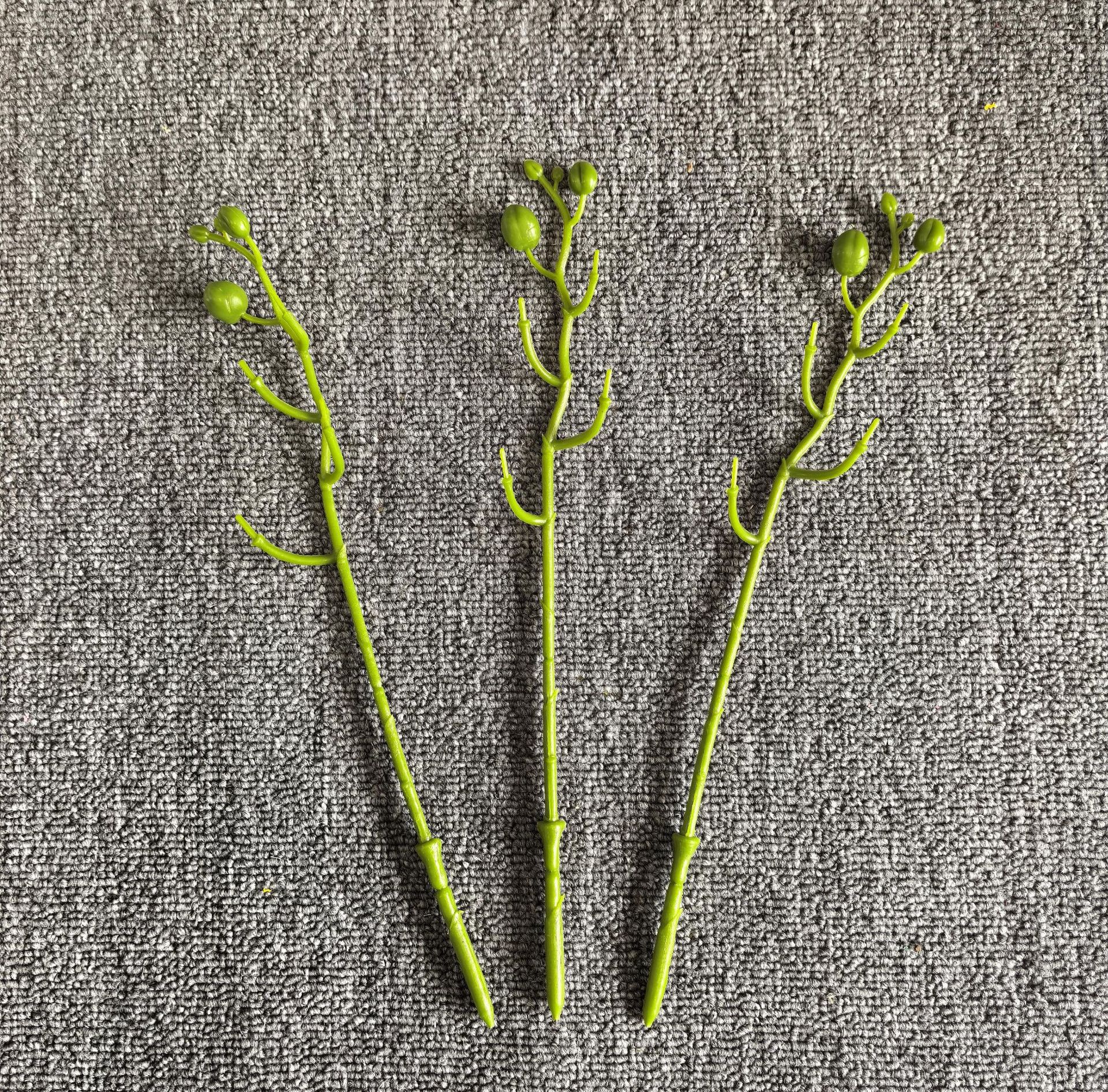 蝴蝶兰仿真花杆4头9头塑料插花植物花枝配件办公文化园艺装饰详情23