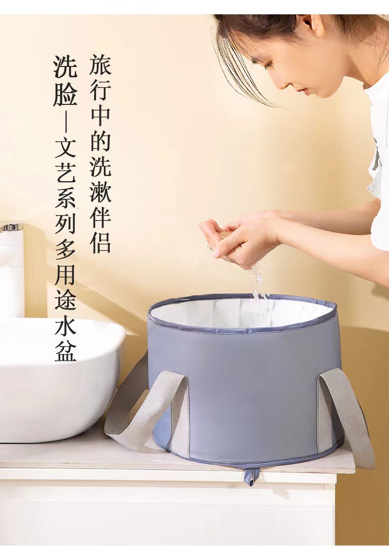折叠泡脚桶旅行便携式保温足浴盆加高过小腿深桶家用多功能泡脚袋详情17