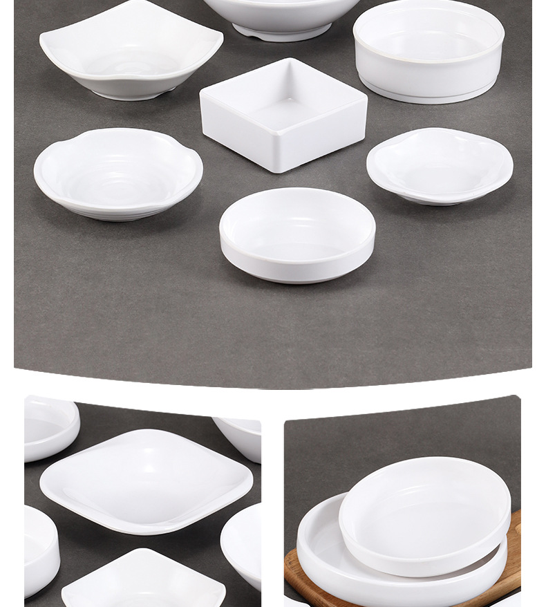 Melamine small plates, imitation porcelain Korean round plates, cold dish plates, snack plates, hot pot and barbecue dipping plates, seasoning plates, commercial pic 15