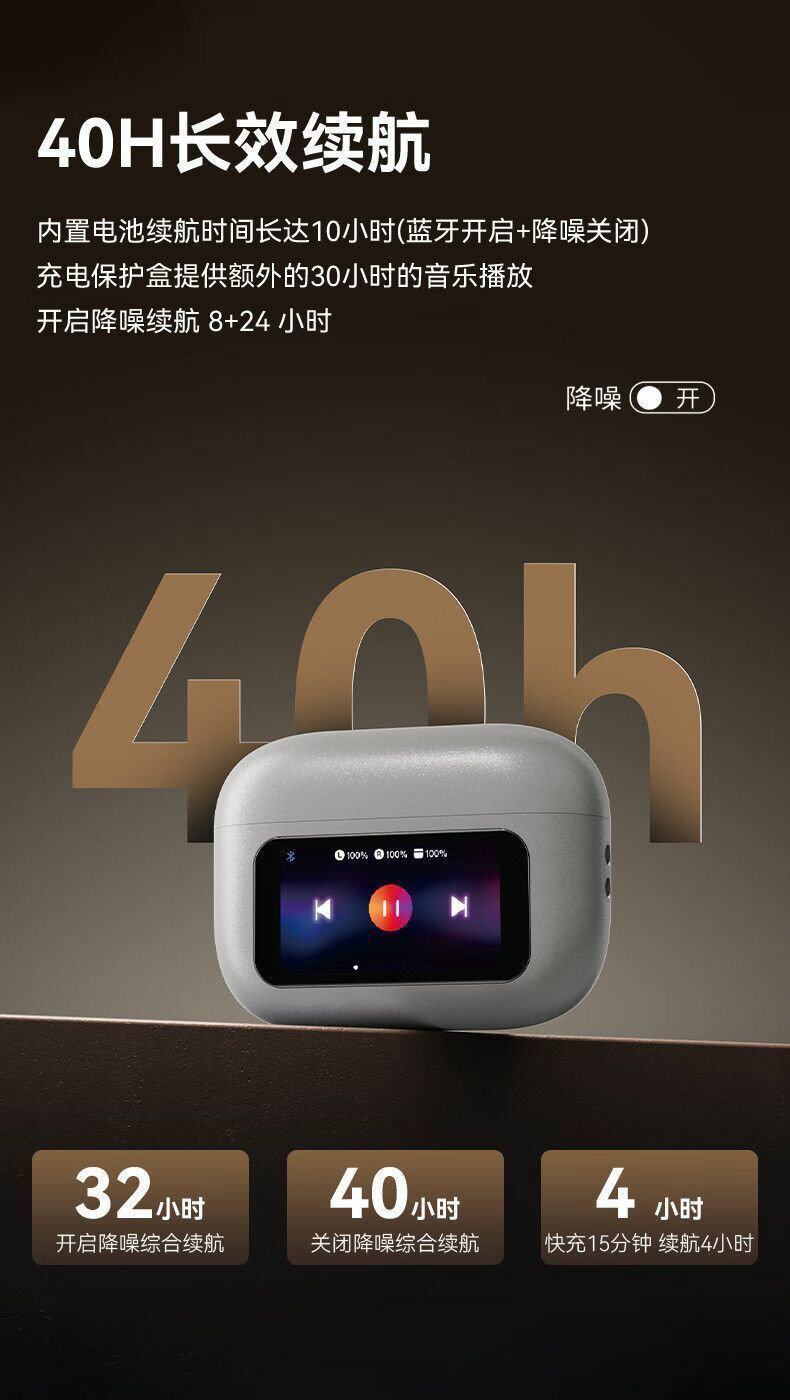 华强北无线蓝牙耳机彩屏降噪苹果安卓适用主动蓝牙耳机2026新款详情15