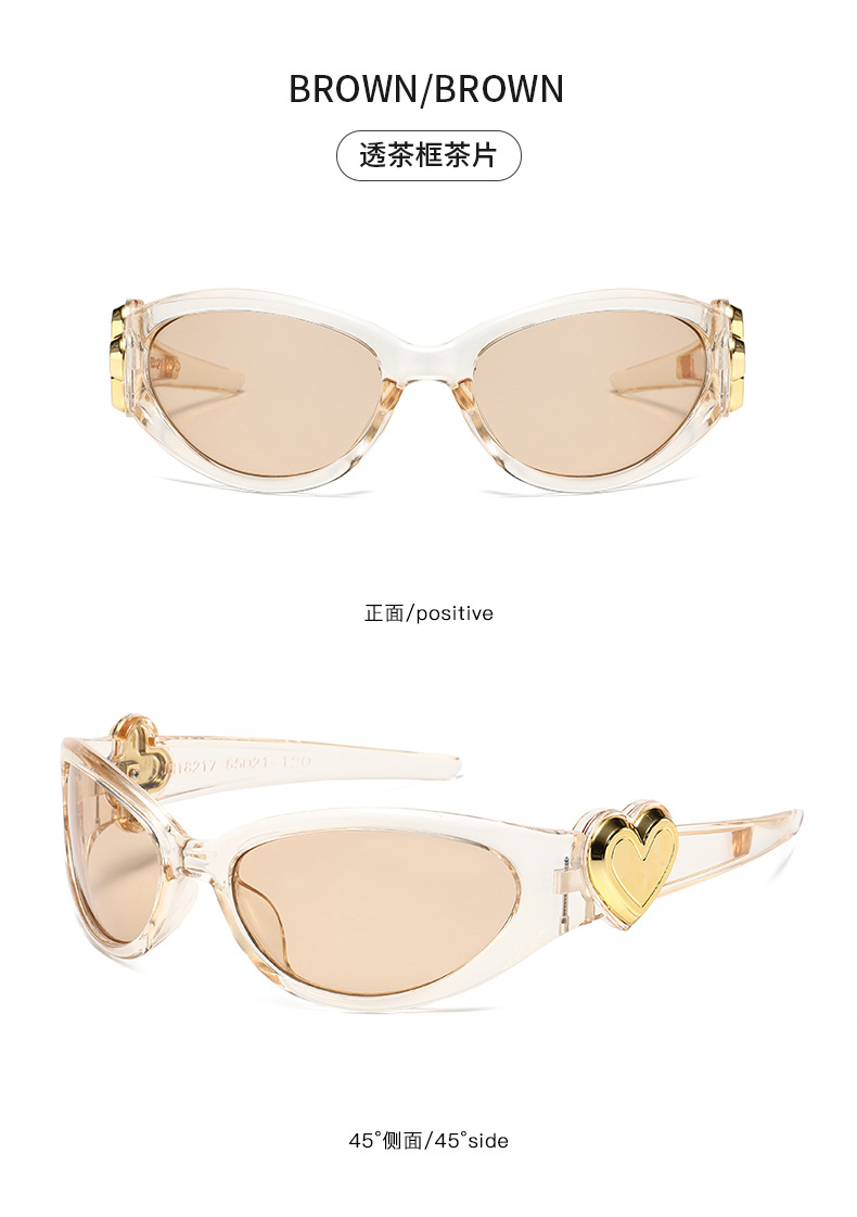 New cross-border fashion heart-shaped sunglasses, Internet celebrity personality Y2K millennium Spice Girl style jelly gummy heart sunglasses pic 16