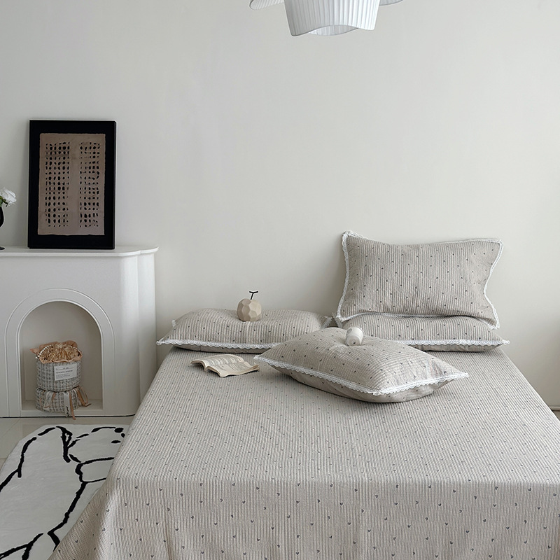 Lisa series, a three-piece set of all-cotton high-temperature sand-washed cotton bed cover, is skin-friendly, breathable and suitable for all seasons pic 16