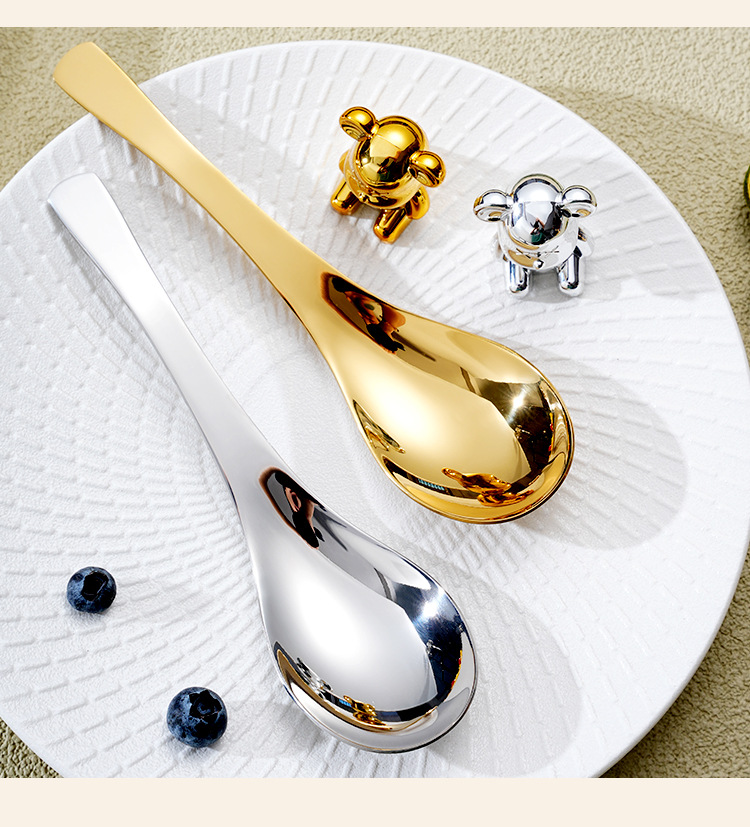 304不锈钢勺子加厚家用喝汤勺高颜值中式汤匙儿童勺子调羹甜品勺详情16