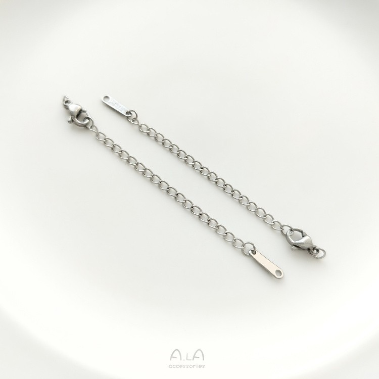 Color-preserving titanium steel extended chain, gold and white gold lobster clasp tail chain, handcrafted bracelet, necklace, extended chain accessory pic 8