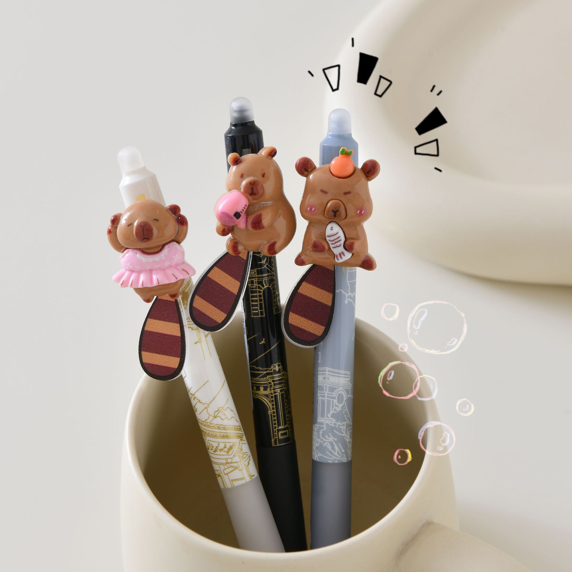 The new Capibala cute gel pen with a 0.5mm anti-slip grip is a stationery writing pen that can be used to erase questions pic 8