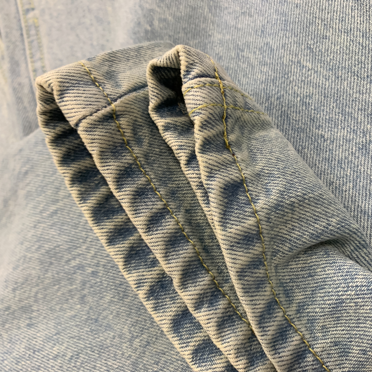 高货 冰蓝517风格水洗做旧猫须复古cleanfit直筒微喇男女牛仔长裤详情23