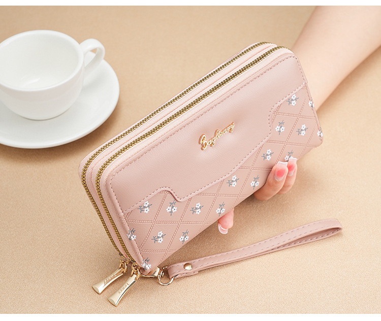 钱包女生长款新款韩版简约拼接手拿包wallet零钱包卡包女士高级感详情13