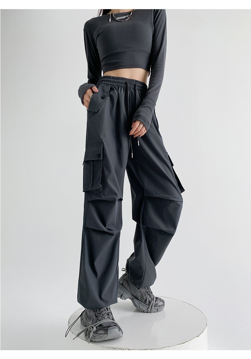 美式工装裤女裤子春夏2025新款宽松垂感直筒裤卫裤显瘦休闲阔腿裤详情16