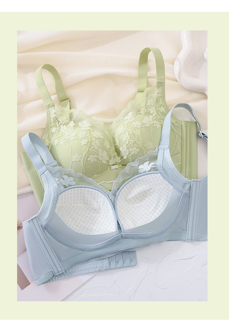 莫代尔内衣女小胸聚拢夏季薄款透气收副乳防下垂无钢圈蕾丝文胸罩详情14