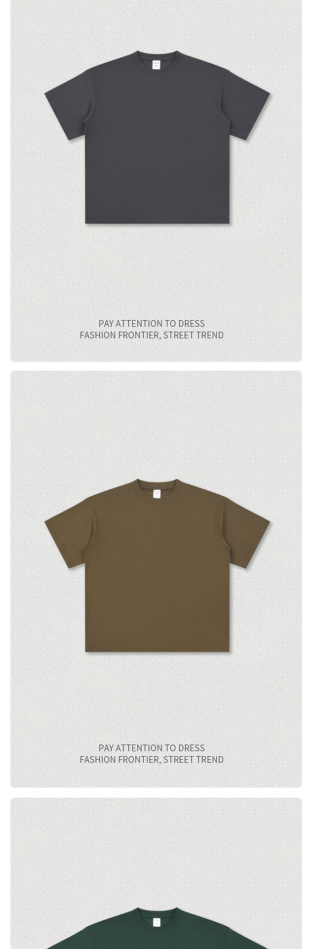 CKX Spring/Summer 2026 New 230G double-yarn pure cotton European and American trendy brand cool solid color loose large-sized short-sleeved T-shirt for men pic 11