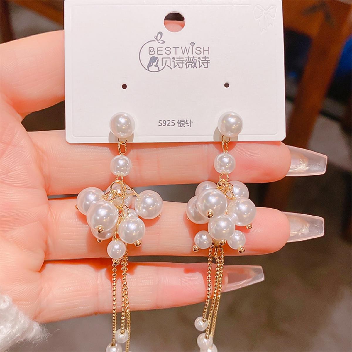 【流苏】精致超仙气质显脸瘦长款锆石耳环 银针韩版高级感耳钉饰详情43