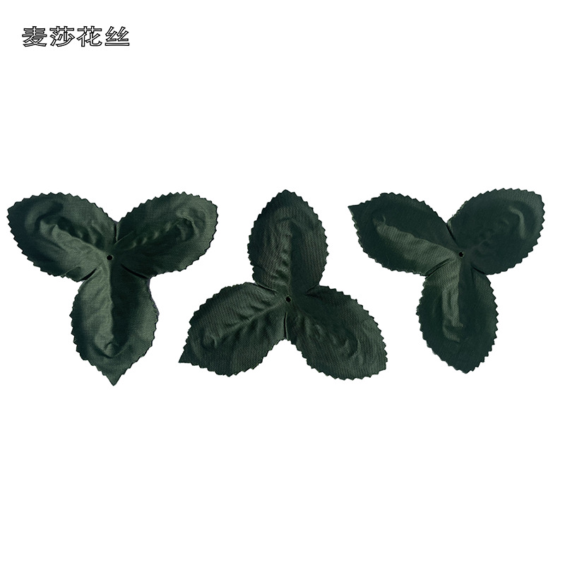 Green simulated triangular leaves, diy silk fabric artificial flower leaves, silk screen flower material accessories, simulated flower leaves and flowers pic 7