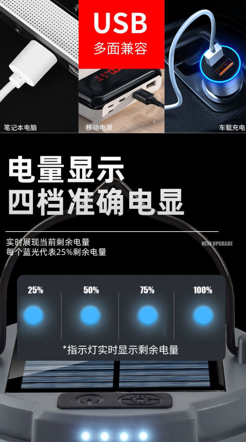 户外太阳能七彩露营灯Type-C充电多功能氛围灯灯串灯带帐篷灯详情12