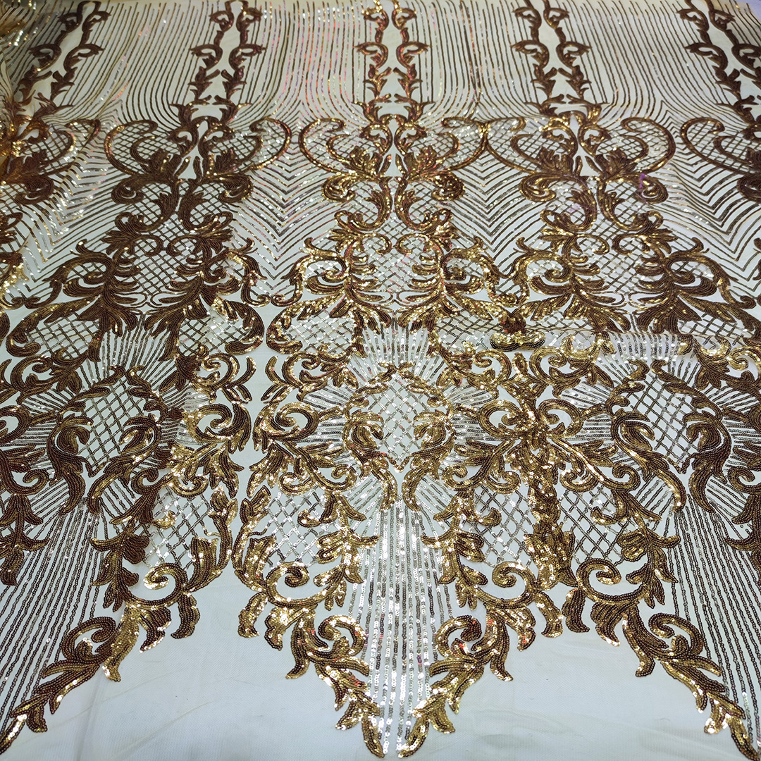 新款非洲亮片蕾丝花边网布面料派对礼服民族风服装辅料laceJX756详情59