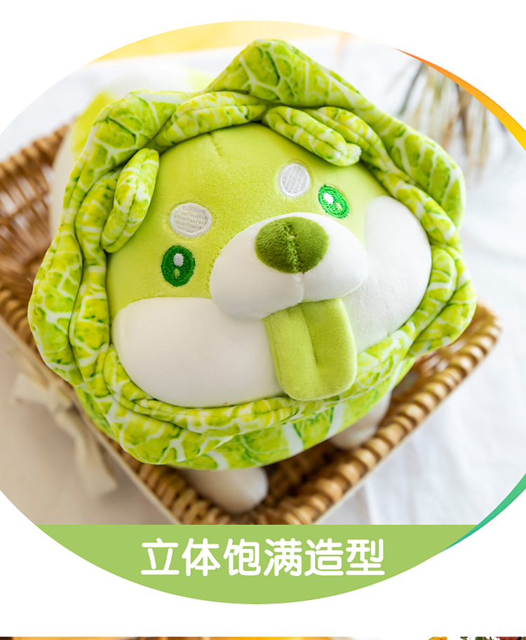 Vegetable fairy dog doll, Chinese cabbage plush toy, Internet celebrity funny doll, new plush toy, soft for girls pic 8