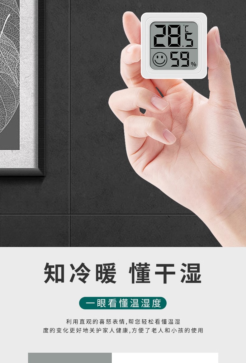 高精度迷你温度计温湿度计室内家用婴儿房壁挂室干湿温精准温度表详情10