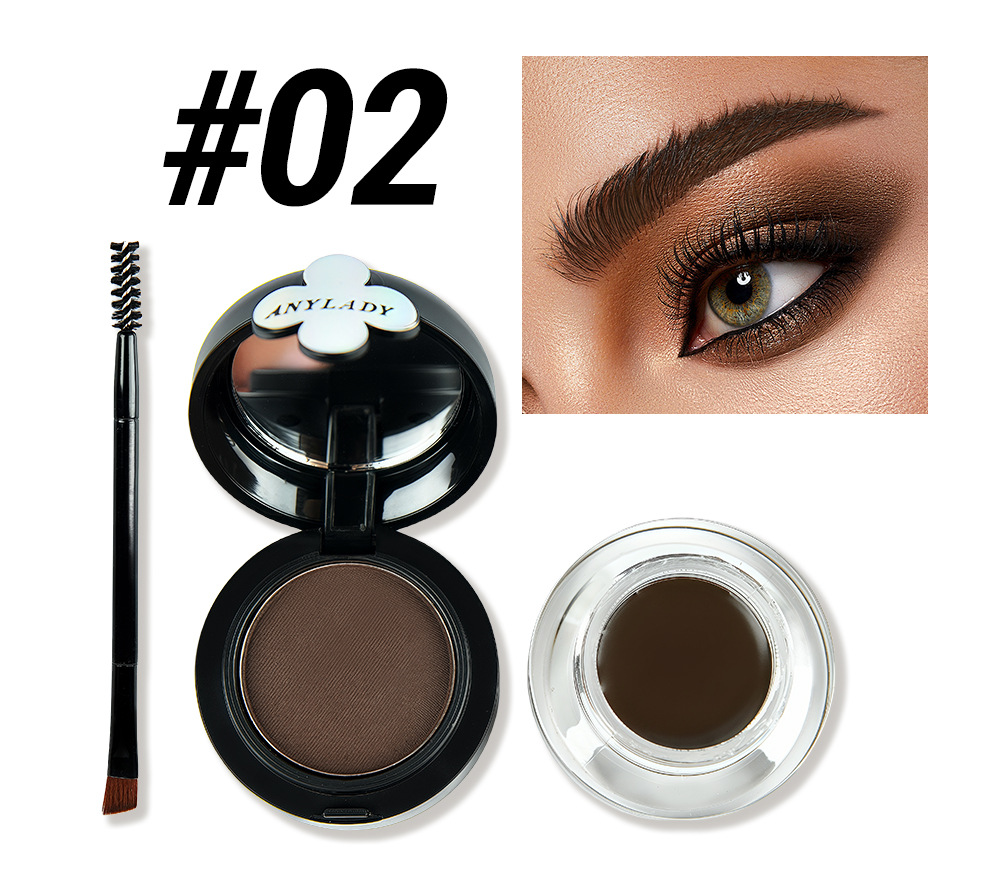 ANYLADY染眉膏二合一持久不晕染显色化妆品欧美跨境三色带刷眉粉详情9