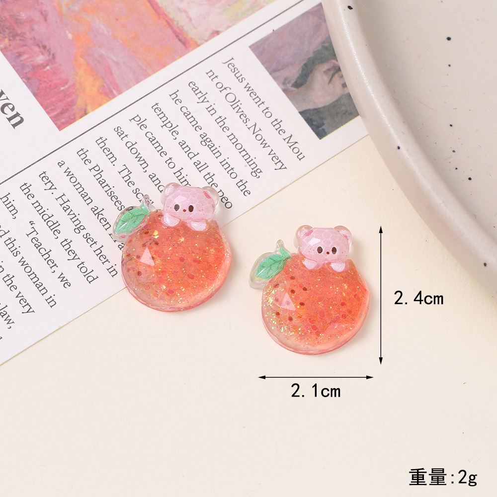 Cartoon animal fruit epoxy resin AB glue accessories, luminous translucent sequins, diy cream glue phone cases, strawberry phone accessories pic 12