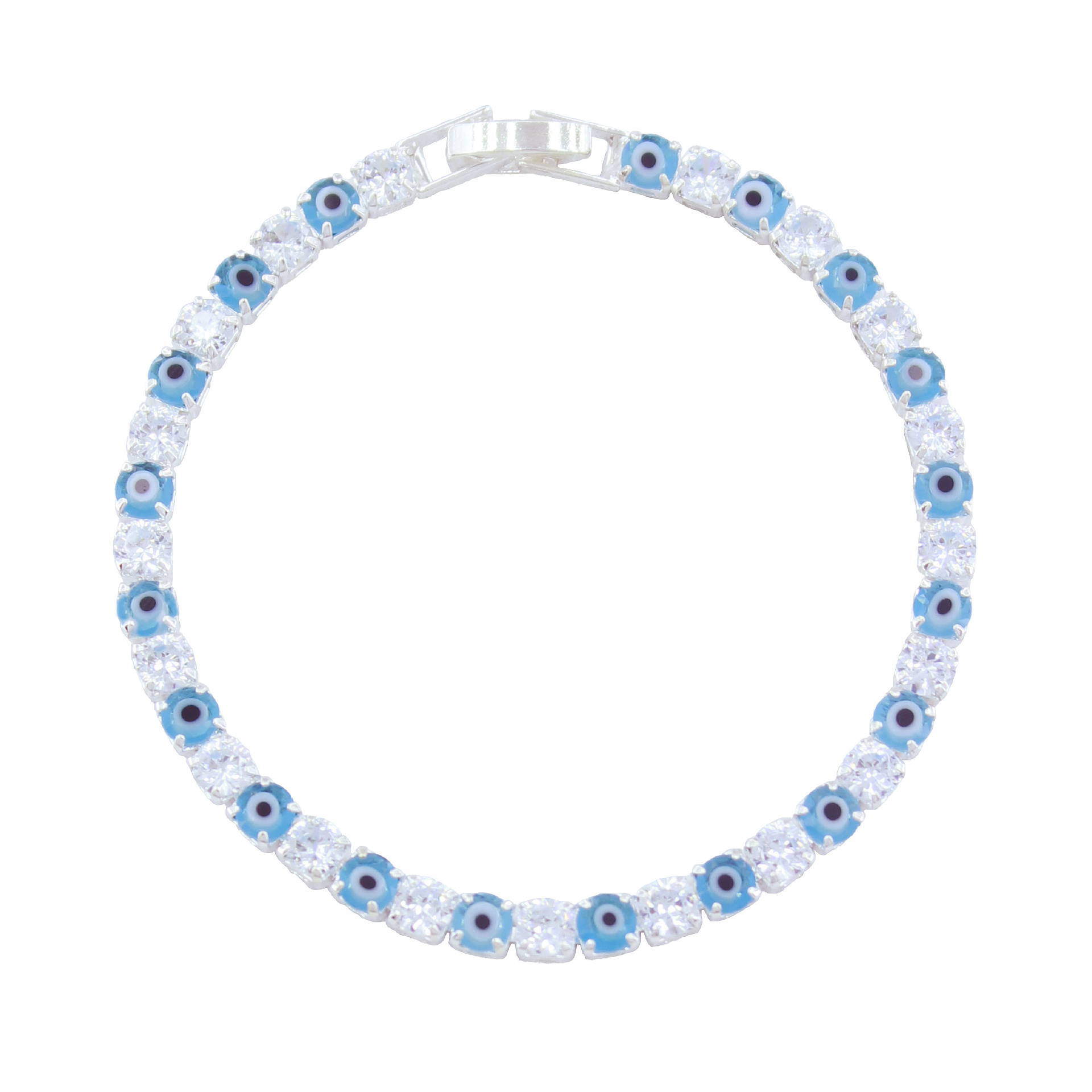 土耳其蓝眼睛恶魔之眼手链铜镀银满钻网球链跨境时尚邪眼饰品工厂批发详情21