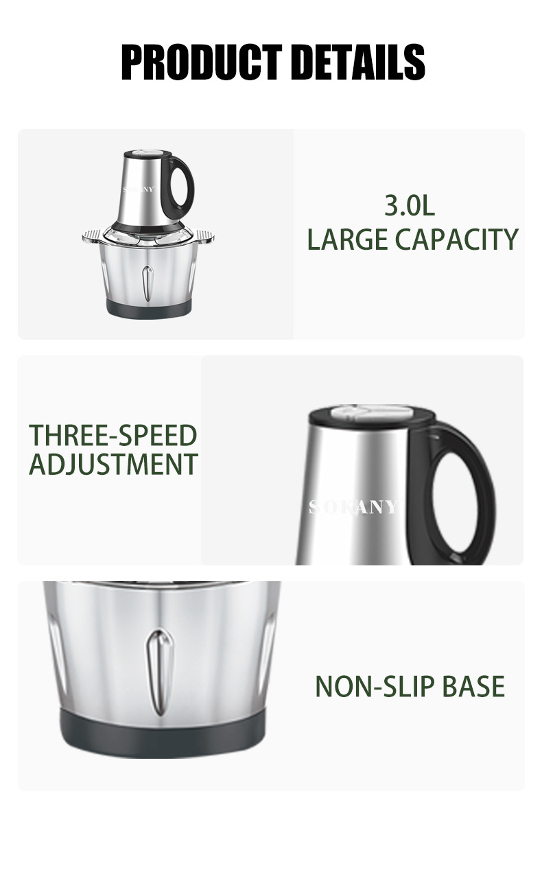 SOKANY 7011NEW Electric Household 3L meat grinder, vegetable cutter, multi-functional kitchen food processor pic 10