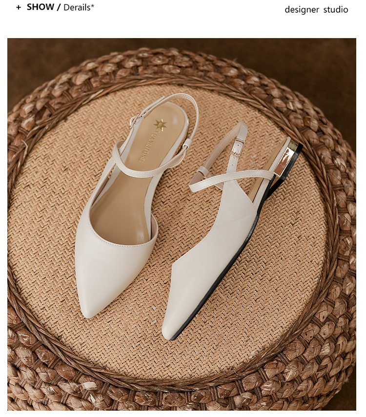 女鞋夏季女2025法式不累脚单鞋舒适平底气质后空包头凉鞋女时尚详情25