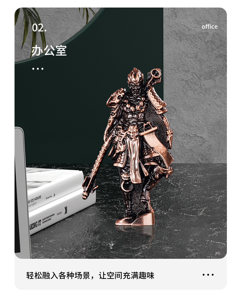 Sand gold cross metal sculpture warrior image incense burner Delta incense burner pic 11