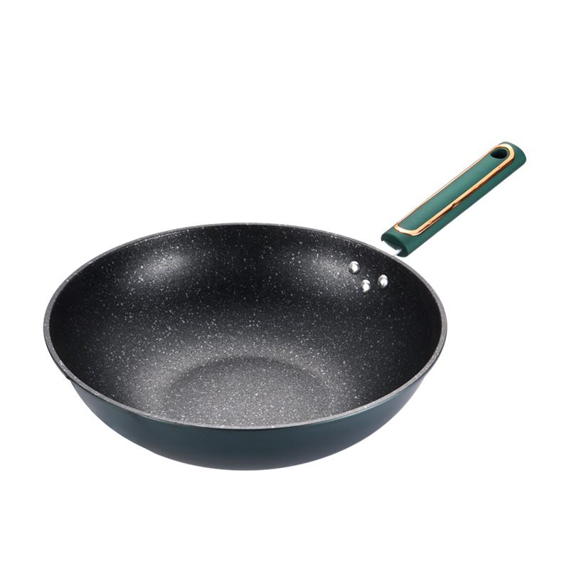 Factory-customized new wok, household tourmaline non-stick wok, non-stick cooking wok, iron wok gift, one-piece consignment pic 14