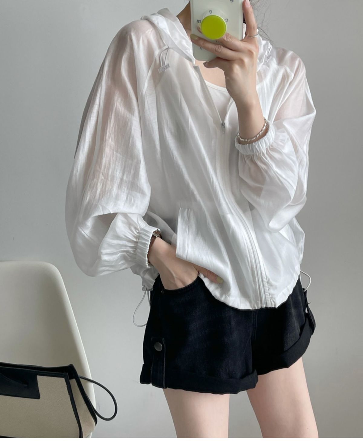 天丝连帽防晒衣女夏季薄款户外透气百搭防晒服oversize蝙蝠袖上衣详情12