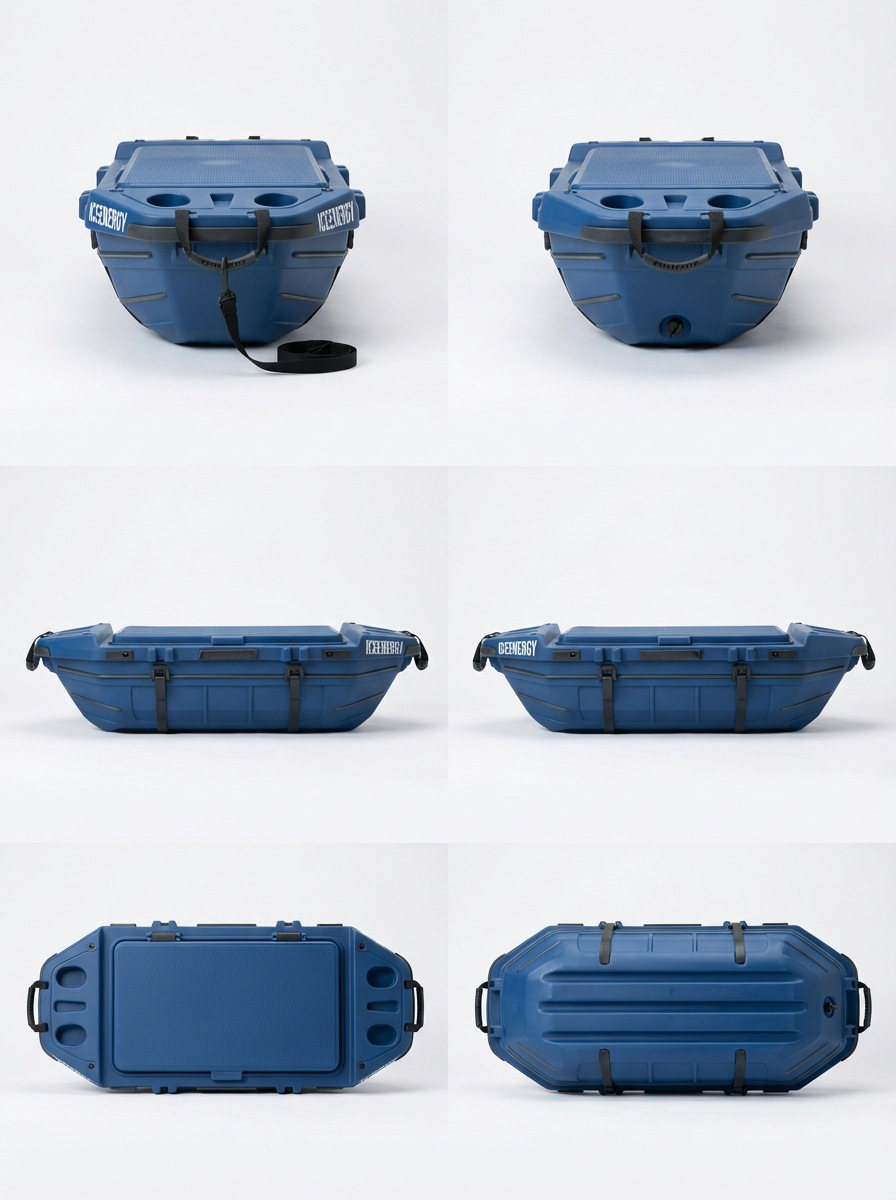 Customized 48QT boat-shaped insulated box, cross-border outdoor equipment, land water-floating food refrigeration storage container, ice box pic 10