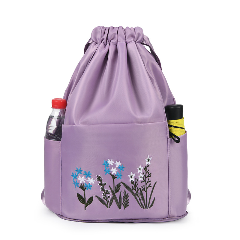 New embroidered Oxford drawstring backpacks with large capacity, fashionable outdoor trend, travel folding backpacks, cross-border wholesale pic 40