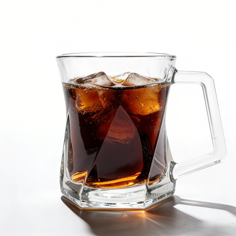 厂家现货原创专利斜纹咖啡杯饮料家用玻璃杯水杯啤酒杯带把手商用详情15