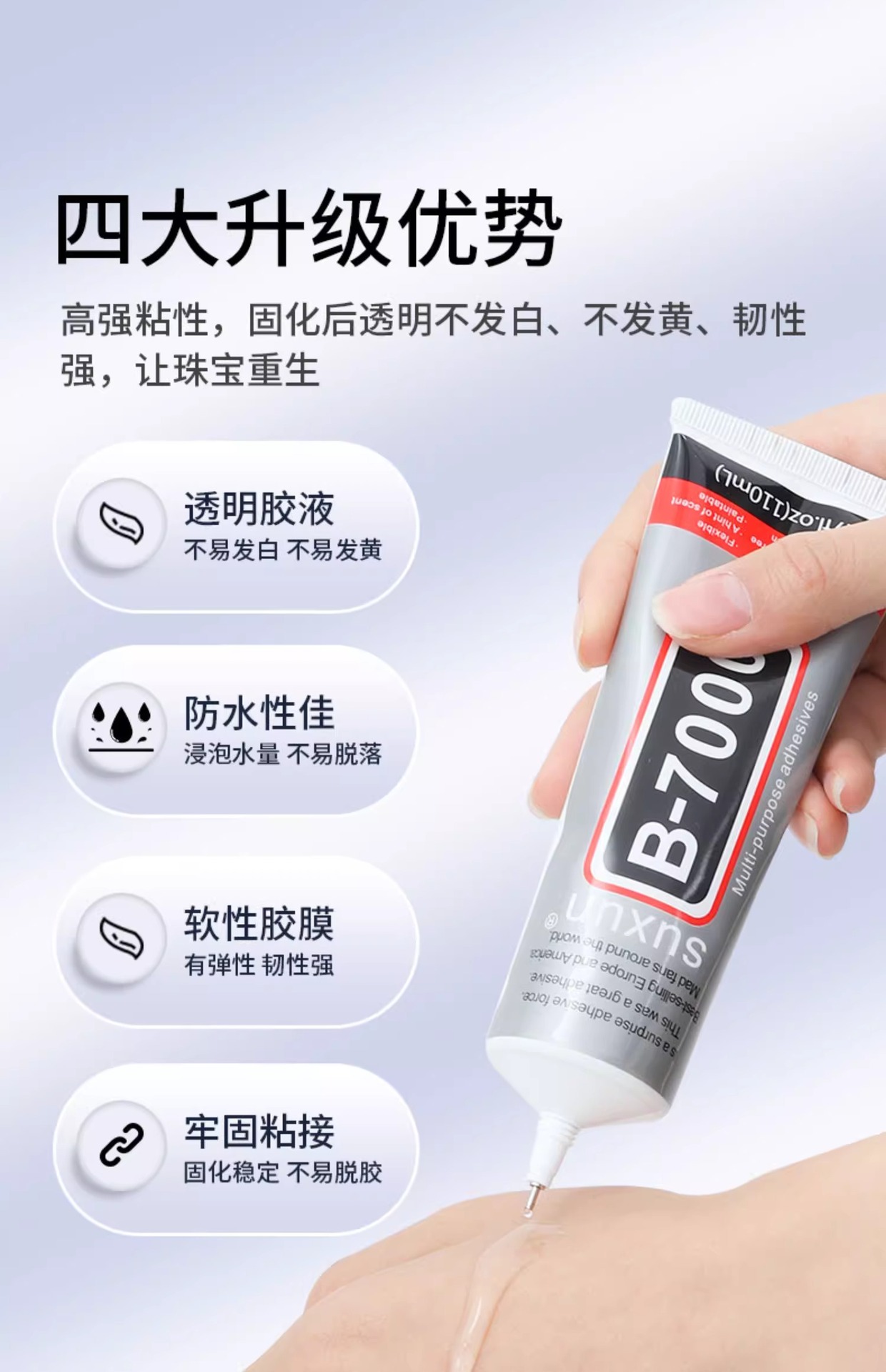 粘珠宝胶镶钻专用沾首饰品珍珠针式透明无痕的粘钻树脂胶【YT28】详情3