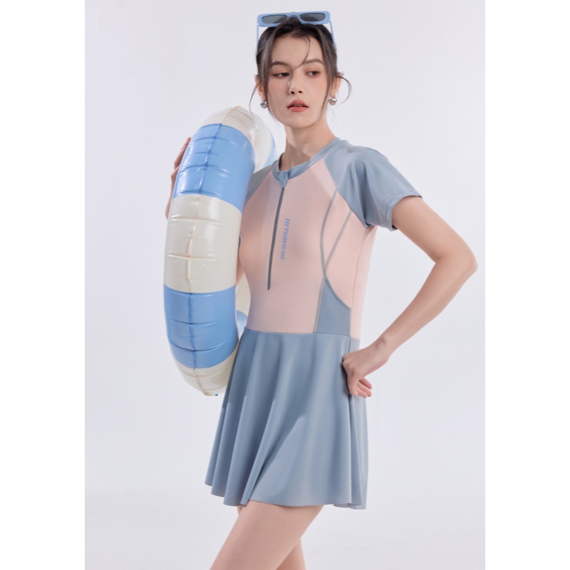 游泳衣女裙式连体保守2026新款温泉游泳馆度假学生遮肚显瘦泳装详情4